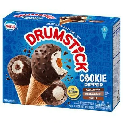 Nestle Drumstick Cookie Dipped Ice Cream Cone 8pk