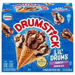 Nestle Nestle Drumstick Lil' Drums Vanilla Chocolate Ice Cream Cones  12ct