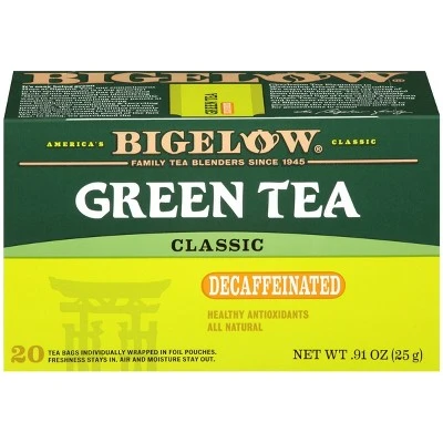 Bigelow Classic Green Tea Bags Decaffeinated  20ct