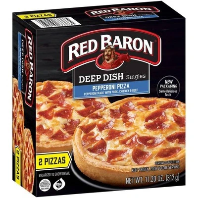 Red Baron Deep Dish Singles Pepperoni Frozen Pizza  11.2oz
