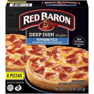 Red Baron Deep Dish Singles Pepperoni Frozen Pizza  11.2oz