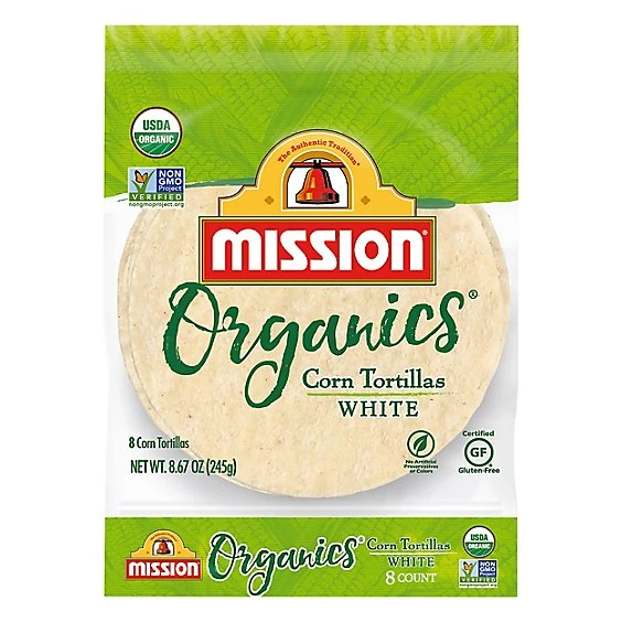 Mission Organics White Corn Tortillas  8ct