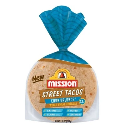 Mission Carb Balance 4.5 Street Tacos Whole Wheat Tortillas  10oz/12ct
