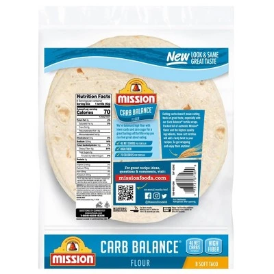 Mission Carb Balance Soft Taco Flour Tortillas  8ct