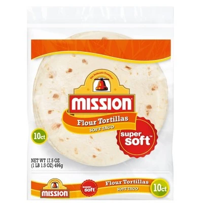 Mission Medium Soft Taco Flour Tortillas  17.5oz/10ct