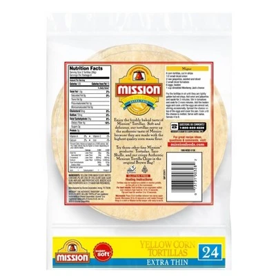Mission Extra Thin Yellow Corn Tortillas  24ct