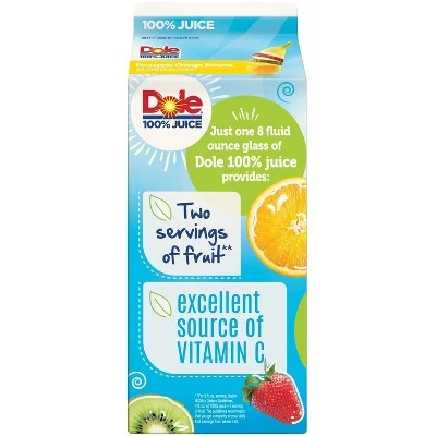 Dole 100% Juice Flavored Blend of Apple, Pineapple, Orange & Banana Juices From Concentrate, Pineap