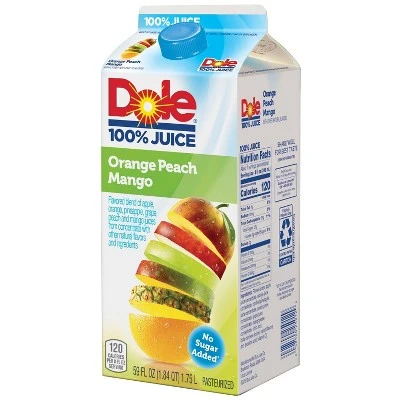 Dole 100% Flavored Blend of Apple, Orange, Pineapple, Peach, Grape & Mango Juices From Concentrate,
