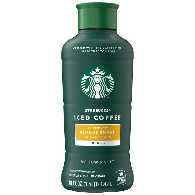 Starbucks Unsweetened Blonde Roast Iced Coffee  48 fl oz