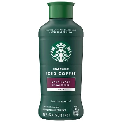 Starbucks Unsweetened Dark Roast Iced Coffee  48 fl oz
