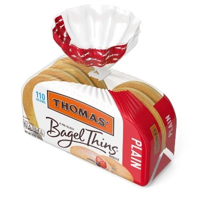 Thomas' Bagel Thins Plain Sliced Bagels