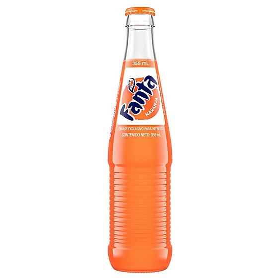 Fanta Orange de Mexico Soda  355ml Glass Bottle