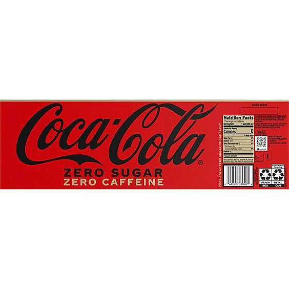 Coca Cola Zero Caffeine Free Zero Calorie Cola