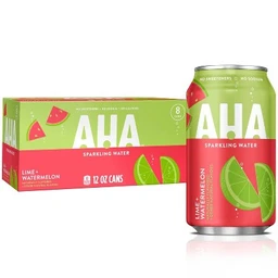 AHA AHA Lime + Watermelon Sparkling Water 8pk/12 fl oz Cans