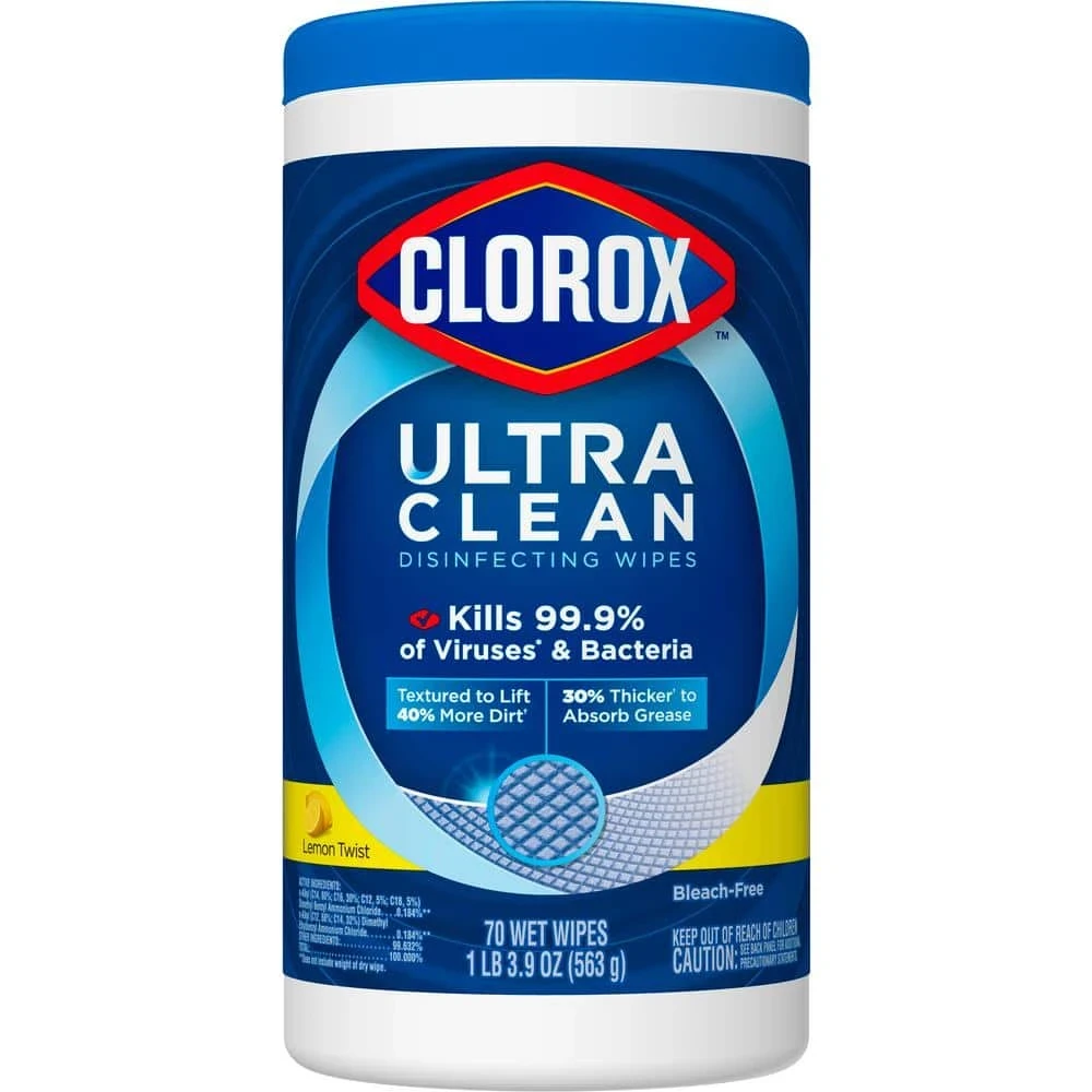 Clorox Ultra Clean Disinfecting Wipes Bleach Free Cleaning Wipes Lemon Twist 70ct