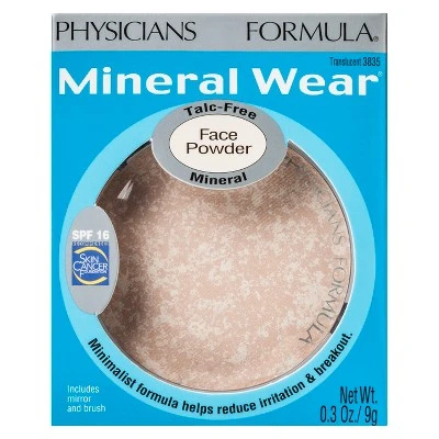 Physicians Formula Mineral Wear Pressed Powder (Talc Free) Translucent  0.03oz