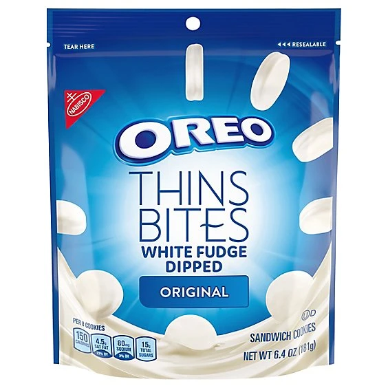 Oreo Thins Bites White Fudge Dipped Sandwich Cookies  6.4oz