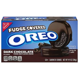 Oreo Oreo Dark Chocolate Fudge & Flavor Creme Sandwich Cookies, Dark Chocolate Fudge