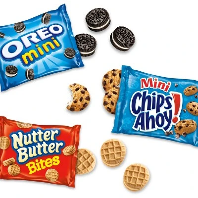 Nabisco Snack Pack Variety Mini Cookies Mix With Oreo Mini, Mini Chips Ahoy! & Nutter Butter Bites
