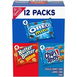 NABISCO Nabisco Snack Pack Variety Mini Cookies Mix With Oreo Mini, Mini Chips Ahoy! & Nutter Butter Bites