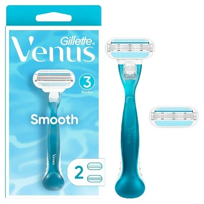 Venus Smooth Women's Razor 1 Handle + 2 Refills
