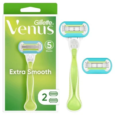 Venus Extra Smooth Green Women's Razor 1 Handle + 2 Refills