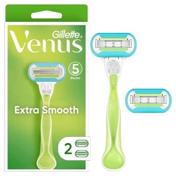 Venus Venus Extra Smooth Green Women's Razor 1 Handle + 2 Refills