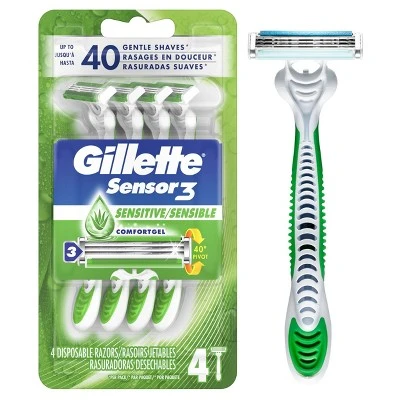 Gillette Sensor3 Sensitive Men's Disposable Razors