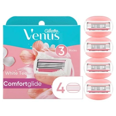Venus ComfortGlide White Tea Scented 3 Blade Women's Razor Blade Refills + Bonus Coconut Refill 4ct
