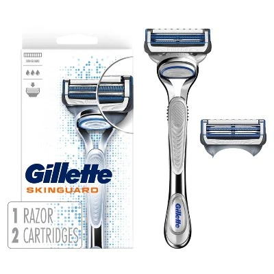 Gillette SkinGuard Men's Razor 1 Handle + 2 Razor Blade Refills