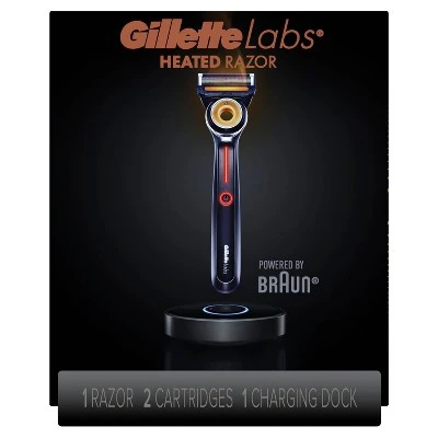 Gillette Labs Heated Razor Starter Kit Includes Heated Razor + 2 Razor Blade Cartridges & Charging