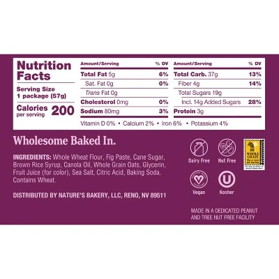 Nature's Bakery Fig Bar  12oz  6ct
