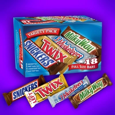 Mars Variety Full Size Chocolate Candy Bars Variety Pack 33.31oz/18ct