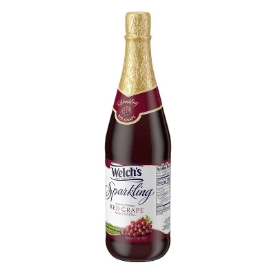 Welch's Sparkling Red Grape Juice 25.4 fl oz Glass Bottles