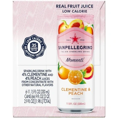 Sanpellegrino Momenti Clementine & Peach 6pk/11.15 fl oz Cans