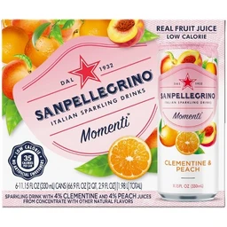 Sanpellegrino Sanpellegrino Momenti Clementine & Peach 6pk/11.15 fl oz Cans