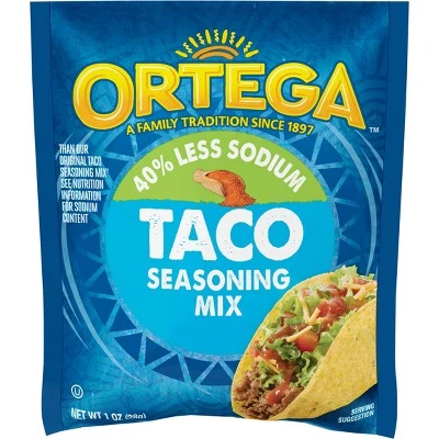 Ortega Taco Seasoning Mix 40% Less Sodium 1.25oz