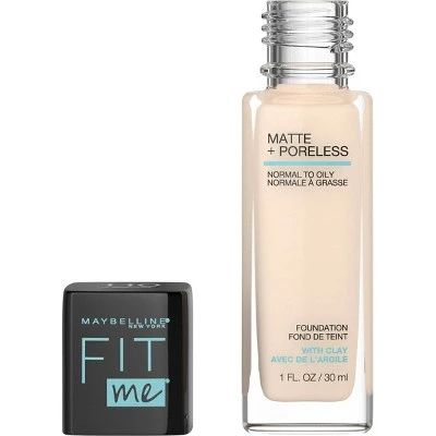 Maybelline FIT ME! Matte + Poreless Foundation  Light Shades  1.0 fl oz