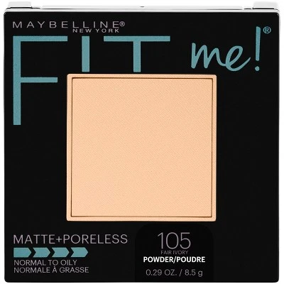 Maybelline New York Fit Me! Matte + Poreless Powder, 105 Fair Ivory