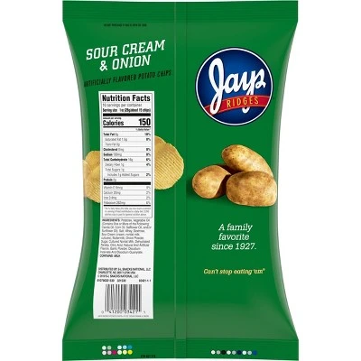 Jays Chips Ridges Sour Cream & Onion Potato Chips  10oz