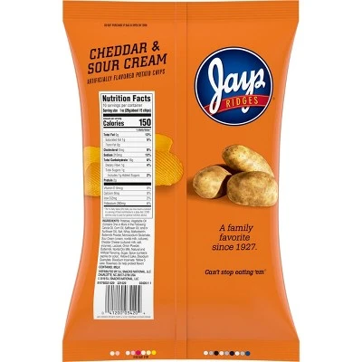 Jays Ridges Cheddar & Sour Cream Potato Chips  10 oz