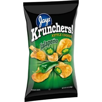 Krunchers Kettle Cooked Jalapeno Potato Chips  8 oz