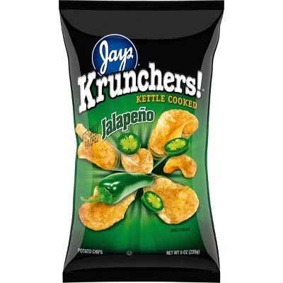 Krunchers Kettle Cooked Jalapeno Potato Chips  8 oz