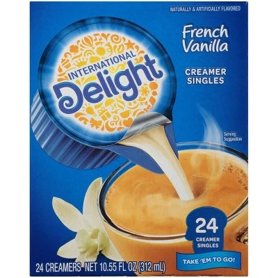 International Delight French Vanilla Singles Coffee Creamer  24ct