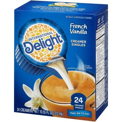 International Delight French Vanilla Singles Coffee Creamer  24ct