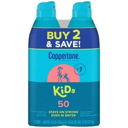 Coppertone Coppertone Kids Sunscreen Spray  SPF 50  11oz  Twin Pack