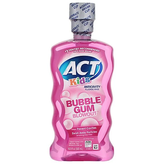 Act Kids Bubblegum Blowout Fluoride Rinse 16.9oz