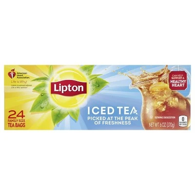 Lipton Family Black Iced Tea Bags Unsweetened  24ct