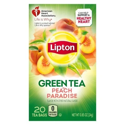 Lipton Superfruit Green Tea, White Mangosteen Peach Flavor With Other Natural Flavor, White Mangost