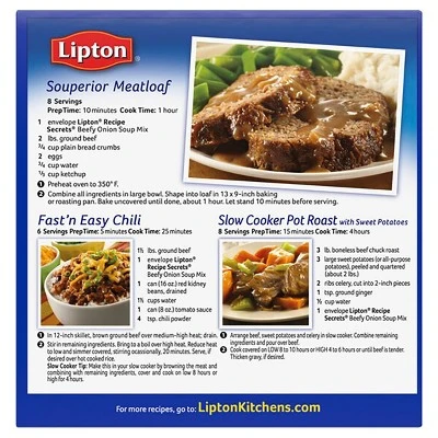 Lipton Recipe Secrets Soup & Dip Mix Beefy Onion 2.2 oz